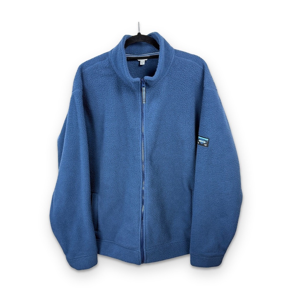 Orvis Fleece Jacket Mens XL Blue Full Zip Outdoor Hiking Plush Soft Sherpa Coat